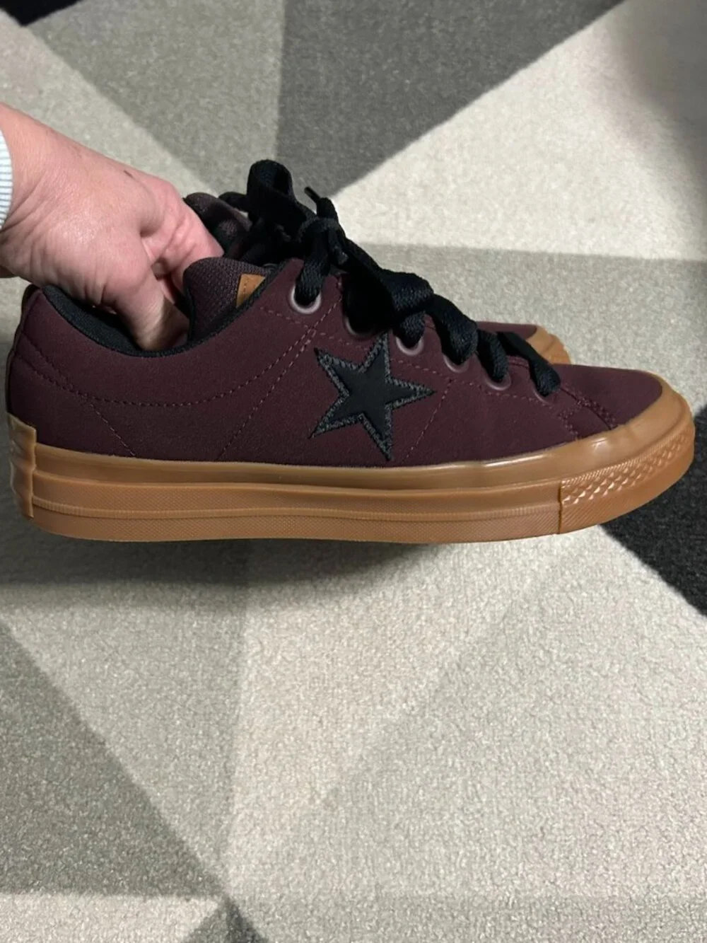 Converse One Star Puffed Bloodstone/Black/Gum Skate Sneaker Men's 9/Women's 10.5